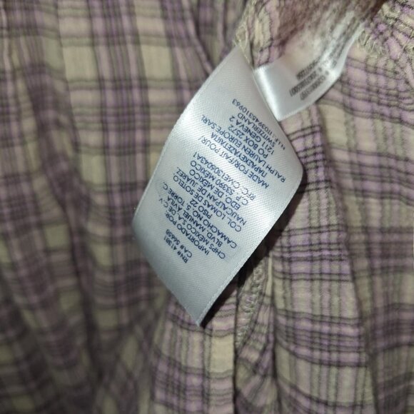 Chaps Long-sleeved, Ruffle-neck Plaid Tunic, Size Large - Picture 8 of 8